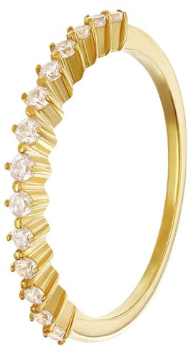 trendor Damenring Gold 333/8K mit Zirkonias 28855 | zeitloses Schmuckstück für Frauen, elegantes Accessoire und schöne Geschenkidee,
