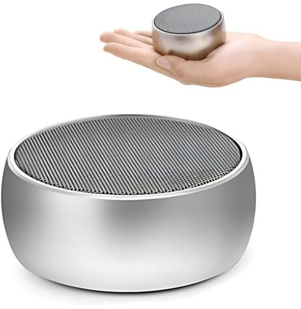 NHQZ Bluetooth Lautsprecher, Musikbox Tragbarer Box, Bluetooth 5.0, Verbesserter Bass, Wasserdicht, Outdoor Lautsprecher für Reisen, Sport, Party, Radfahren, Silber