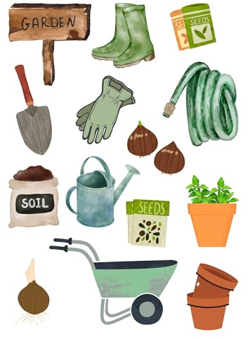 Edible print Garden theme Cake topper set cake decorations wafer card NOT-PRECUT Birthday - Retirement -Gardening - Bulbs