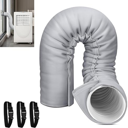 Manchon d'isolation portable pour tuyau AC, chlorure de polyvinyle, convient pour tuyau d'échappement de 12,7 à 15 cm de diamètre, installation facile, housse de protection (Gris-1PC)