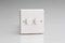 Varilight - 2 Gang 1 or 2 Way 2x400 Watt Push on/Push off Standard Dimmer Switch Classic White Plastic - HQ83W