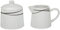 Mäser 991365 Serie Oslo, Zuckerdose und Milchkännchen Set, klassisch, zeitlos, elegant, Porzellan, schwarz-weiß