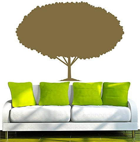 INDIGOS UG - Wandtattoo Wohnzimmer - Wandaufkleber Baum Bäume 96x70 cm - Gold w370 - Aufkleber Kinderzimmer Schlafzimmer Küche Badezimmer Büro Dekoration