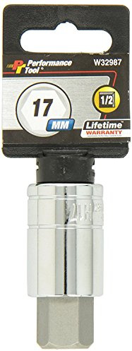 Performance Tool W32987 1/2 in. Drive 17 mm Hex Bit Socket