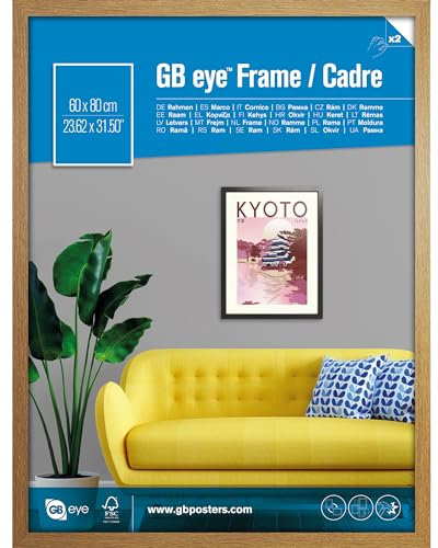 GB eye LTD, Cadre en chêne-60x80, 60x80cm-Eton, Bois, Beige, 80x 60 x 0,1 cm
