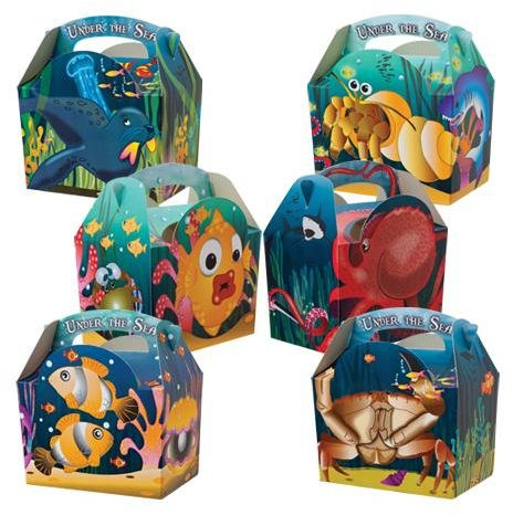 100 Childrens Kids Under the Sea Carry Food Meal Picnic Birthday Party Bag Boxes