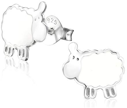 Laimons Mädchen Kids Kinder-Ohrstecker Ohrringe Kinderschmuck Schaf Lamm Tier weiß aus Sterling Silber 925