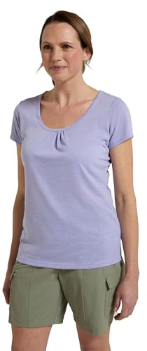 Mountain Warehouse Agra Womens T-Shirt - Lightweight Ladies Shirt, Quick Dry, Breathable Tee, Sweat Wicking Tee Shirt - for Spring Summer & Outdoors Lilac Women's Size 6
