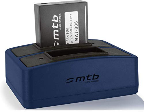 Batterie + Double Chargeur (USB) CGA-S007(E), DMW-BCD10 pour Panasonic Lumix DMC-TZ1, TZ2, TZ3, TZ4, TZ5, TZ11, TZ15, TZ50