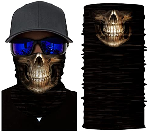 ShopINess Unisex Schlauchschal Halswärmer Neckwarmer Multifunktions schlauchtuch für Motorrad Bikes Sport Festival Halloween Karneval Totenschädel (Klassisch)