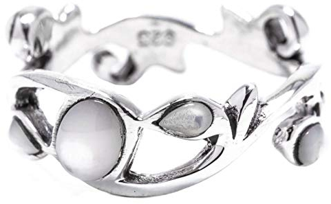 Windalf Ring ARISHA h: 0.7 cm Perlmutt 925 Sterlingsilber (Silber, 54 (17.2))