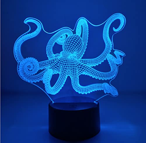 HPBN8 Ltd Optical Illusions 3D Krake LED Lampen Tolle 7 Farbwechsel Berühren Tabelle Schreibtisch-Nacht Licht Mit USB-Kabel für Kinder Schlafzimmer Geburtstagsgeschenke Geschenk