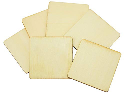 100 Stück 6 * 6cm Holzscheiben Baumscheibe Plättchen Scheiben Verzierungen Log DIY Hochzeit Dekoration Handwerk Handarbeit Etiketten Sitzplatten Gemälde