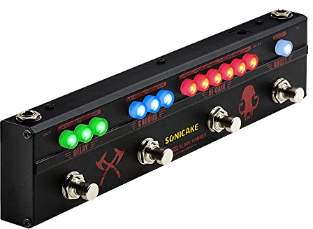 SONICAKE Pedale Multieffetto per Chitarra Heavy Metal Distorsore Hi-Gain Boost Delay Chorus Black Hammer