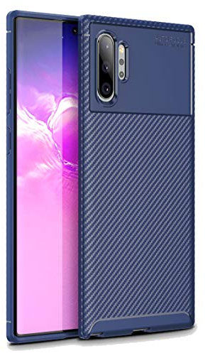 ZSCHAO Samsung Galaxy Note 10 Plus Case Carbon Fiber Silicone Slim Fit Thin Shockproof Galaxy Note 10 Plus anti shock tough rugged Case Hybrid Cover Light Shell Bumper for Galaxy Note 10 Plus Blue