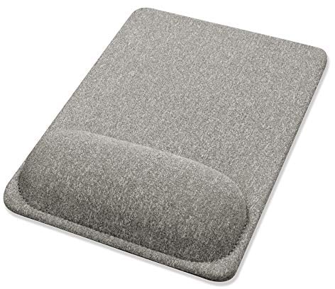 SenseAGE Mouse Mat with Wrist Support, Compact Mouse Pad with Non-Slip Leather Base, Easy Sliding, Smooth Surface, Mousepad For Wrist Rest, Compatible with Laser and Optical Mice, 225L x 155W mm, Grey
