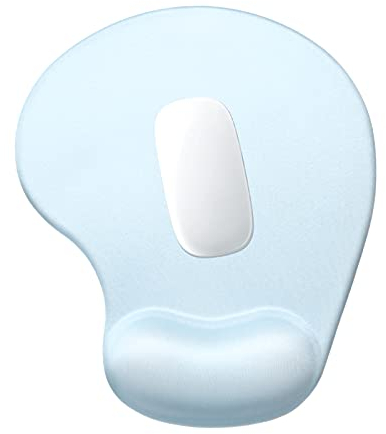 Hsurbtra Tapis de Souris, Ergonomique Tapis de Souris Gamer avec Repose Poignet en Gel, Portable, Parfait pour Ordinateur, Bureau, Travail, Bleu Ciel