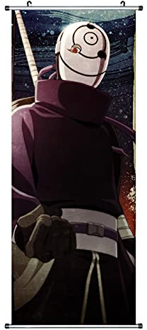 CosplayStudio Großes Naruto Rollbild/Kakemono aus Stoff | Poster 100x40cm | Motiv: Obito Uchiha/Tobi