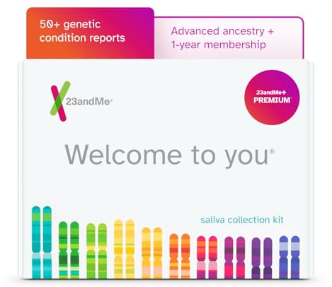 23andMe+ Premium Advanced Ancestry & Health - DNA Test Kit, Personal Genetic Insights, Plus 1-Year Access to Exclusive Reports, DNA Kit (Before You Buy See Important Test Info Below)