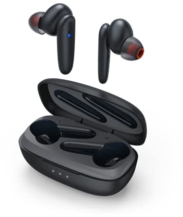 Hama Bluetooth Kopfhörer In Ear (kabellose Kopfhörer mit Ladestation 4X nachladbar für 20h Musik, True Wireless ANC aktive Geräuschunterdrückung, spritzwassergeschützt IPX4, Sprachsteuerung) schwarz