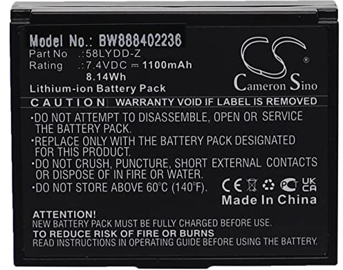 vhbw Battery Replacement for Zjiang 58LYDD-Z for Printer Copier Scanner Label Maker (1100 mAh, 7.4 V, Li-Ion)