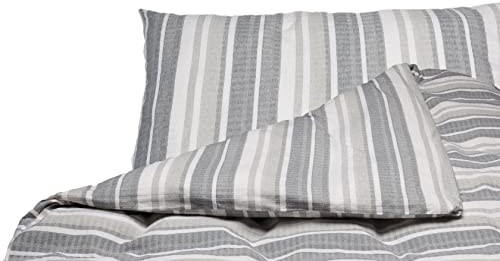 David Fussenegger Bettwäsche David 'Streifen' 140 x 200 cm Filz - Hellgrau