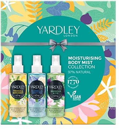 Yardley London Christmas Gifts for her, Contemporary Fragrance Mist Trio Set Gift Box - Gifts for Women - Ideal for Birthdays, New year Eve, Anniversary - Vegan friendly, Cruelty free