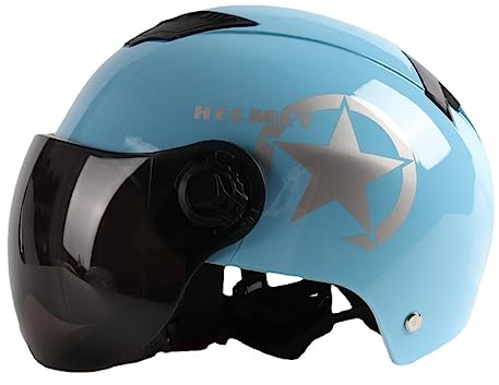 AOOPOO Aperto Caschi Da Moto Portatile Jet Casco Scodella ECE Omologato Retrò Motociclo Aperto Faccia Casco Donna Uomo Scooter Casco Per Moto,Adult Cruiser Chopper Mezzo Casco ,54-60CM