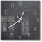 DEQORI Glasuhr | 30x30 cm | Motiv Schiefertafel Stein-Optik | ausgefallene leise Design Uhr aus Glas | Wanduhr für Wohnzimmer & Küche | Moderne Hingucker Uhr für die Wand
