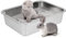 Caja de Arena para Gatos de Acero Inoxidable, Caja de Arena metálica para Gatos y Conejos, arenero Gatos Grande, no Absorbe olores, Superficie Lisa, Fondo de Goma Antideslizante,15,7L x 11,7 W x 4H