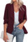 Zeagoo Blazer da Donna, Elegante, a 3/4, a Maniche Lunghe, Slim Fit, con Risvolto, Blazer Casual, da Lavoro, Taglia S-3XL, Rosso Vivo, L