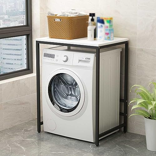 YWQJL Waschmaschinenschrank Überbauschrank Für Trockner Waschmaschine Waschmaschinenregal Holz 60 cm Breit Überbau Regal Über Waschmaschine Washing Machine Cabinet (Schwarzer Rahmen + Whiteboard)