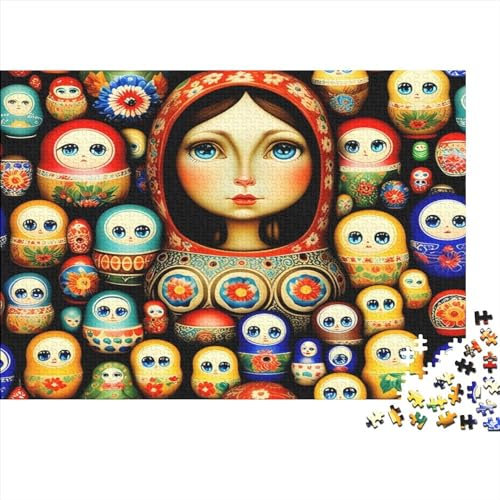 Russian Doll Puzzles 1000 Pieces for Adults Jigsaw Cartoon Toys Puzzle 1000 Piece Puzzle Educational Games Challenging Game Difficult Hard Precise Interlocking1000pcs (75x50cm)