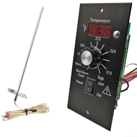 DAZZLEEX Grill-Temperaturregler-Set, digitaler Thermostat für Traeger Pellet-Grill-Räucherofen, 120 V, 60 Hz, 0 5 Räuchermodi, automatische PID-Temperaturregelung, 14 x 7 cm (B)