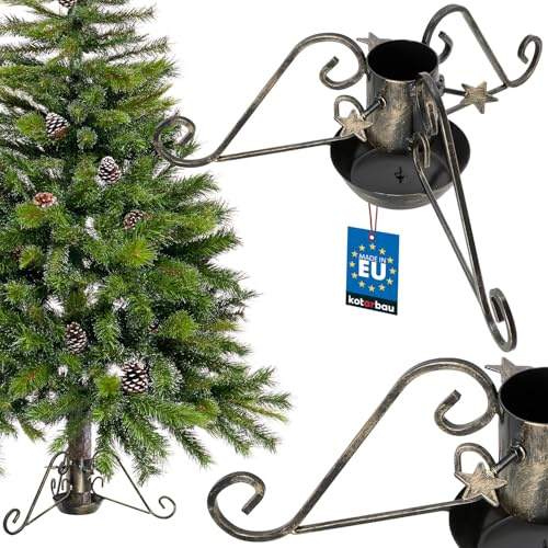 KOTARBAU® Weihnachtsbaumständer mit Wassertank ⌀ 80 mm Christbaumständer Schwarz mit Wasserbehälter Tannenbaumständer Baumständer Weihnachten Weihnachtsbaum Ständer Weihnachtsbaumhalterung Stahl
