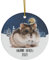 Weihnachtsbaumschmuck 7.3 cm, Grauer Hamster, Personalisierter Name 2024 Runde Keramik Ornament Ideal Christbaumschmuck Anhänger Elegant Weihnachtsanhänger Für Weihnachten Holiday