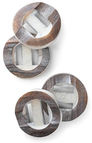 Schöneberger Trachten Couture Original Hornknöpfe, braune Lederhosen Knöpfe – DIY 2-Loch Trachtenknöpfe 21mm - 4x/8x/12x – div Farben (Braun Antik, 4x Knöpfe)