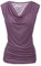 Zeagoo Damen Elegante Oberteile Rüschen Tops Kurzarm-T-Shirt V-Ausschnitt Spitzen Bluse Stretch Tunika Wasserfallshirt Lavendel L