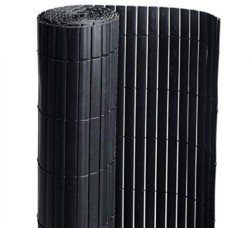 Canisse PVC en Rouleau de 3m pour clôture ou Balcon (1m80, Noir RAL 9011)