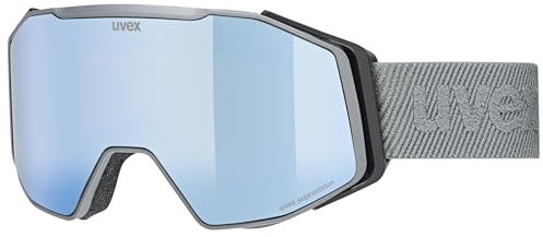 uvex gravity FM - stylische, verspiegelte Skibrille mit Anti-Fog-Beschichtung und Over-The-Glasses-Konstruktion für Damen und Herren - rhino matt/ice-orange - one size