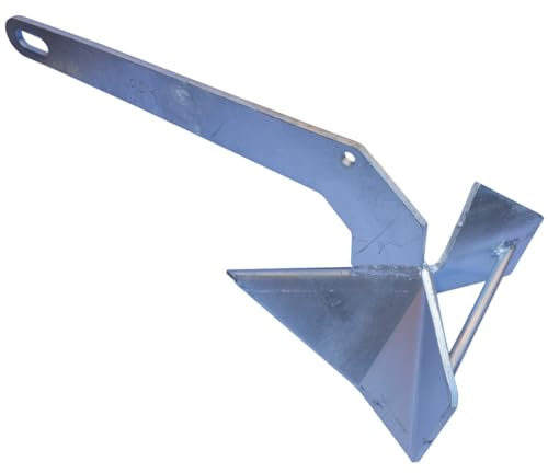 Delta Anker 10KG aus galvanisiertem Stahl – Korrosionsbeständig für Salzwasser | Zuverlässiger Halt auf Allen Böden | Bootsanker, ideal für Yachten und Schlauchboote