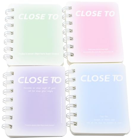 YIKANGHENG 4 Pcs A7 Small Spiral Notebook, 4 Inch x 3 Inch Soft Paper Cover 8 mm Ruled Pages 80 Sheets(160 Pages) Journals for Study and Notes (4 color)