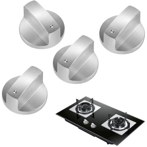 LOBVABA 4 Stück Drehknopf Herd, 6 mm Gasherd Knöpfe, Universal Ofenschalter, Gasherd Drehknöpfe, Gasherd Knöpfe, Ofen Knöpfe Kontrollknöpfe Schalter, für Die Küche Und Das Esszimmer Zu Hause