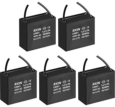 5 Stück Deckenventilator-Kondensator CBB61, metallisierter Polypropylen-Folienkondensator, ideal for Ventilatoren, Pumpen, Motoren, laufend
