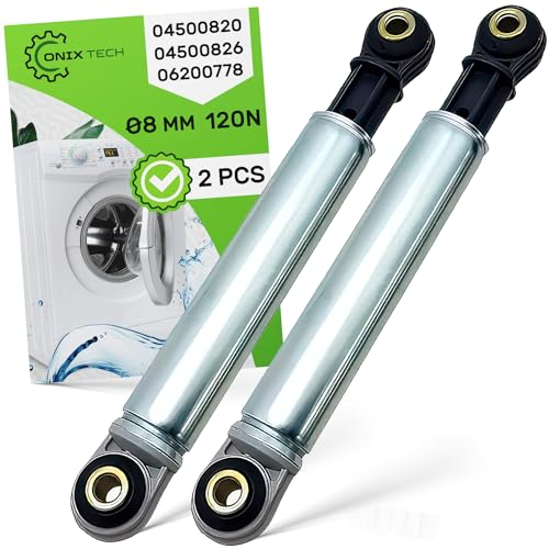 2 Pezzi Ammortizzatori 120N Lavatrice 188 mm con Foro Ø 8 mm con Codice Originale 4500826 4500825 4500820 4500821 per Miele - Garanzia di 5 Anni - ONIX TECH