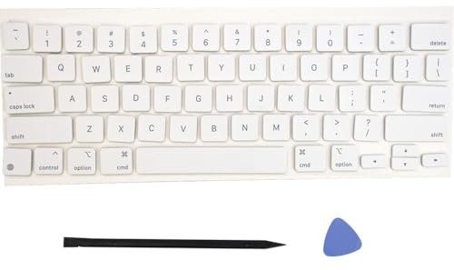 Replacement US Keyboard Full Set of Keycap Keys and Tool Applicable for ipad Pro/Air 11/13“ Magic Keyboard (MKB-3 White)