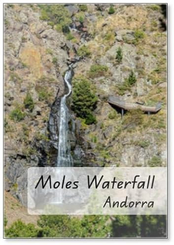 Kühlschrankmagnet Wasserfall der Maulwürfe, Parish of Canillo, Andorra im Herbst, Kühlschrankmagnet