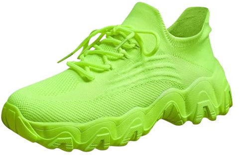 Chaussures-Mode-Et-Sport-Pour-Femmes-Basket-Femme-Plateforme-Fluo-Tennis-Chaussures-De-Running-Femme-Confortable-Chaussure-Marche-Femme-Legere-Maille-Chaussure-Orthopédique-Femme (Vertfluo, 41)