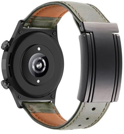 Bracelet Magnétique en Cuir pour Huawei Watch GT 2 Pro Bracelet de Montre, avec Fermoir Déploiement en Acier Inoxydable Bande Remplacement pour Homme et Femme avec Huawei Watch GT 2 Pro Sangles (3)