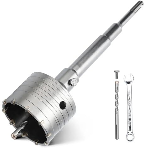 hsawbit Foret de carottage SDS de 80 mm avec tige SDS de 220 mm – Scie-cloche pour maçonnerie, mur de maçonnerie, scie-cloche pour béton, brique, mur, pierre